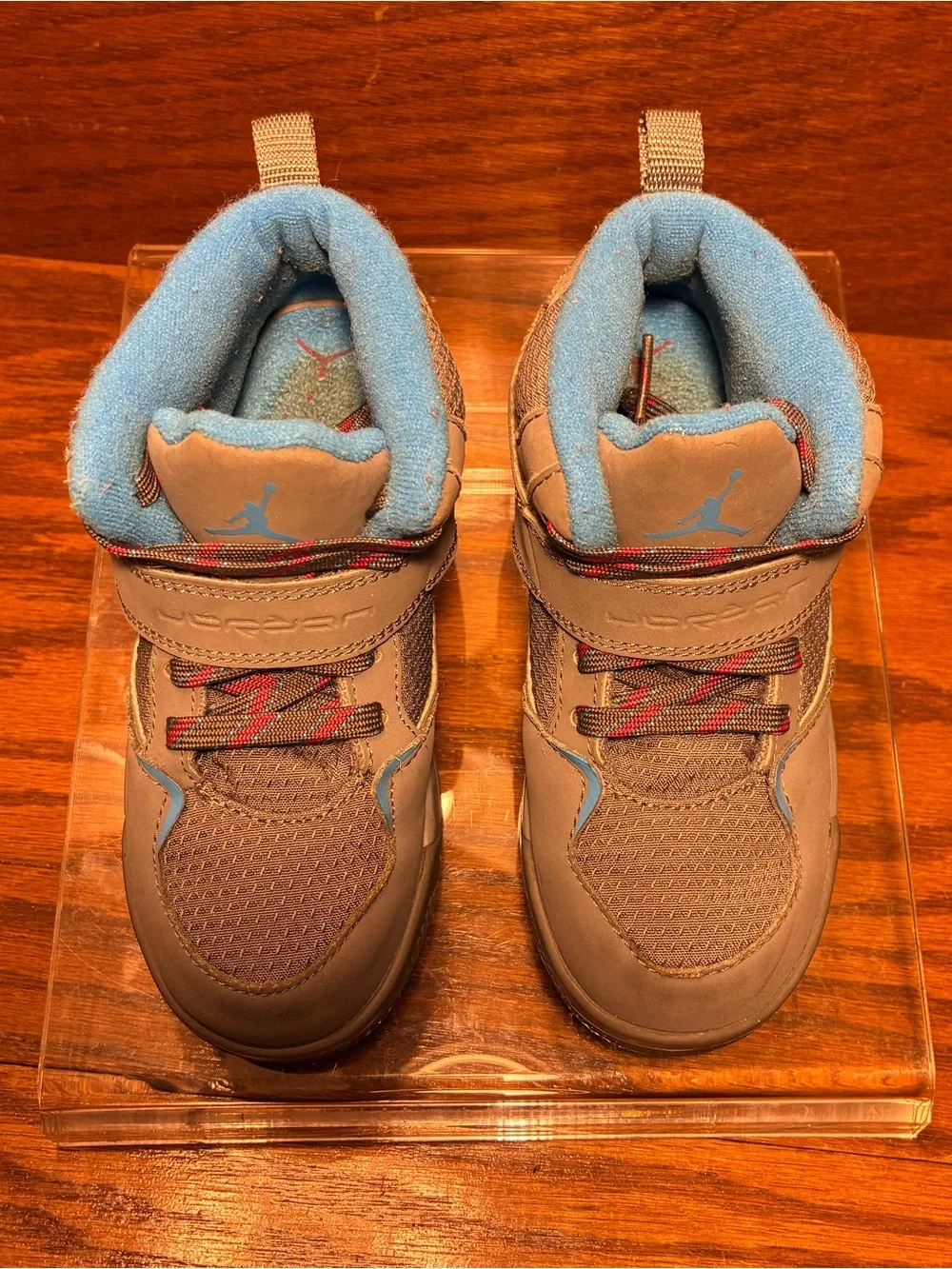 Jordan Flight 45 High Top Toddler Sneakers Gray Blue Size 10C
